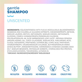 Seaweed Bath Co. shampoo foam texture demonstrating gentle lather and mild cleansing