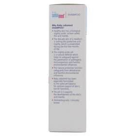 SEBAMED being applied to baby hair illustrating gentle cleansing benefit