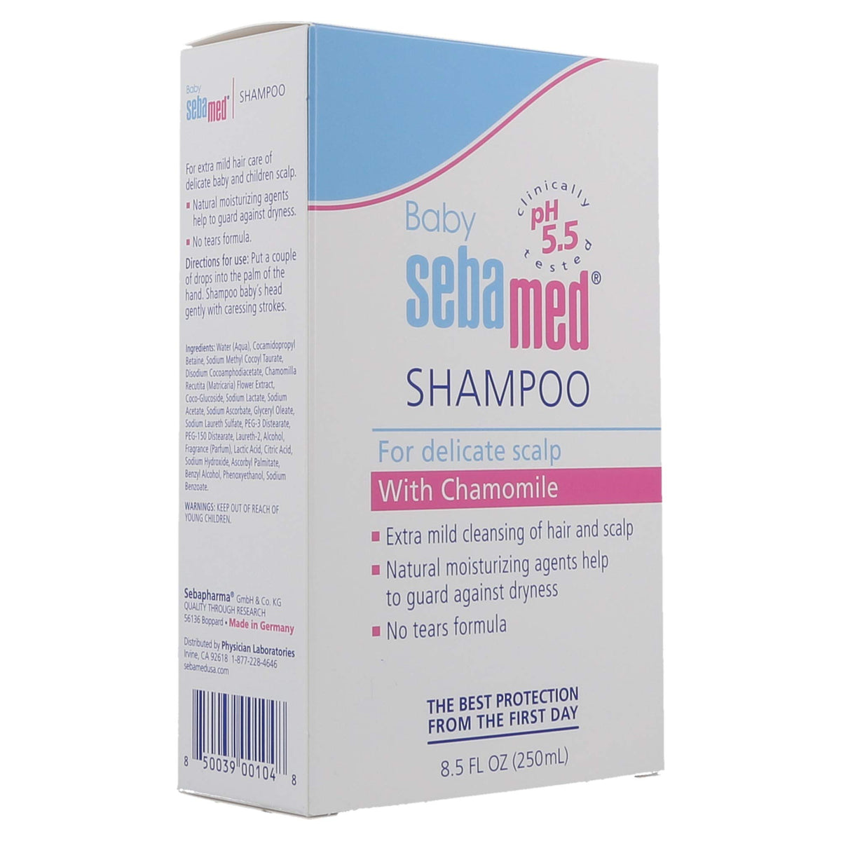 SEBAMED bottle on bathroom shelf conveying everyday routine convenience