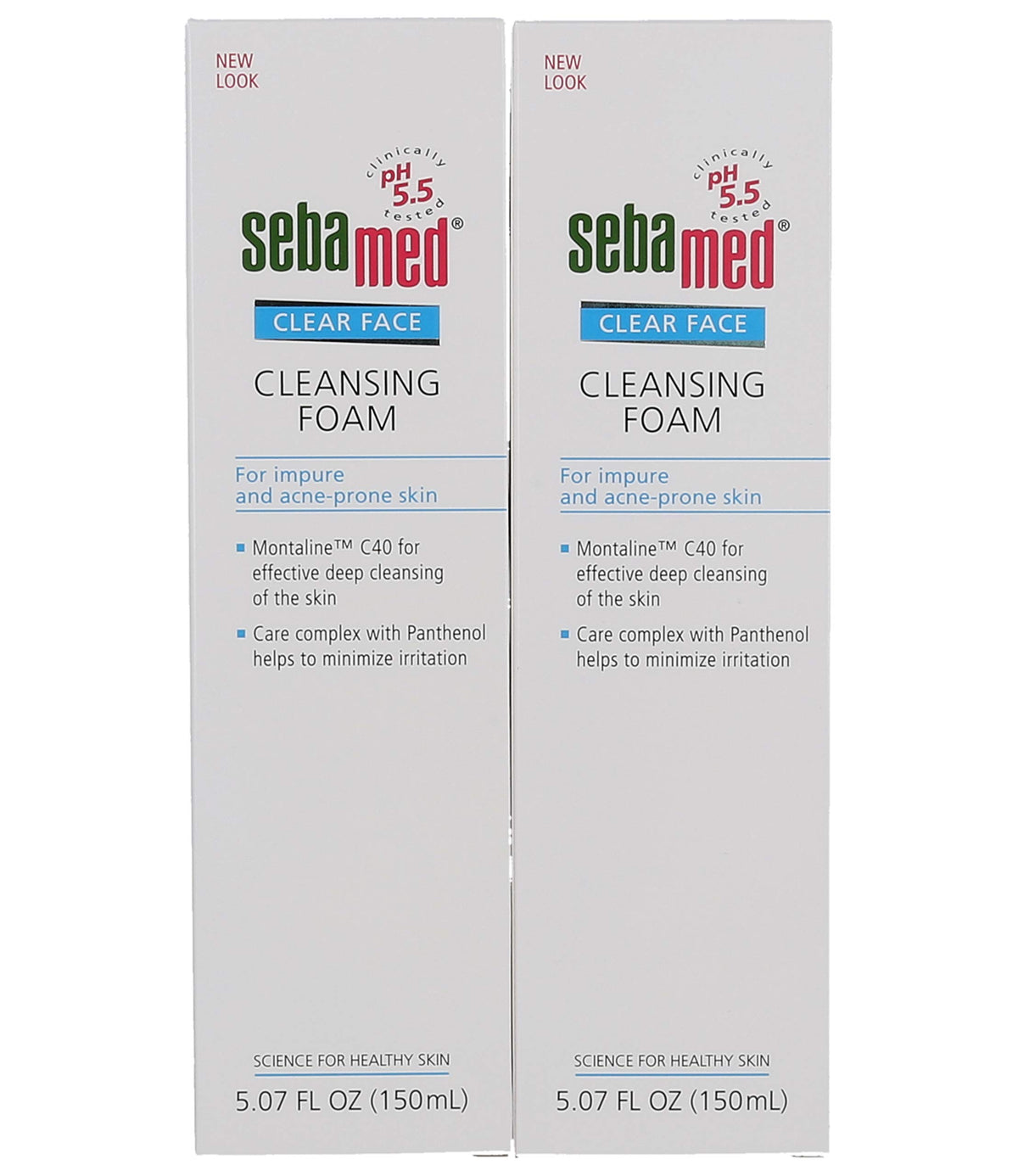 Sebamed bottle in hand to show 5.07 fl oz size and easy pump use