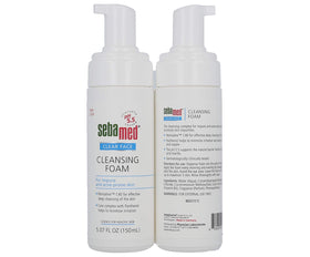 Sebamed foam texture close-up demonstrating airy lather and gentle cleansing