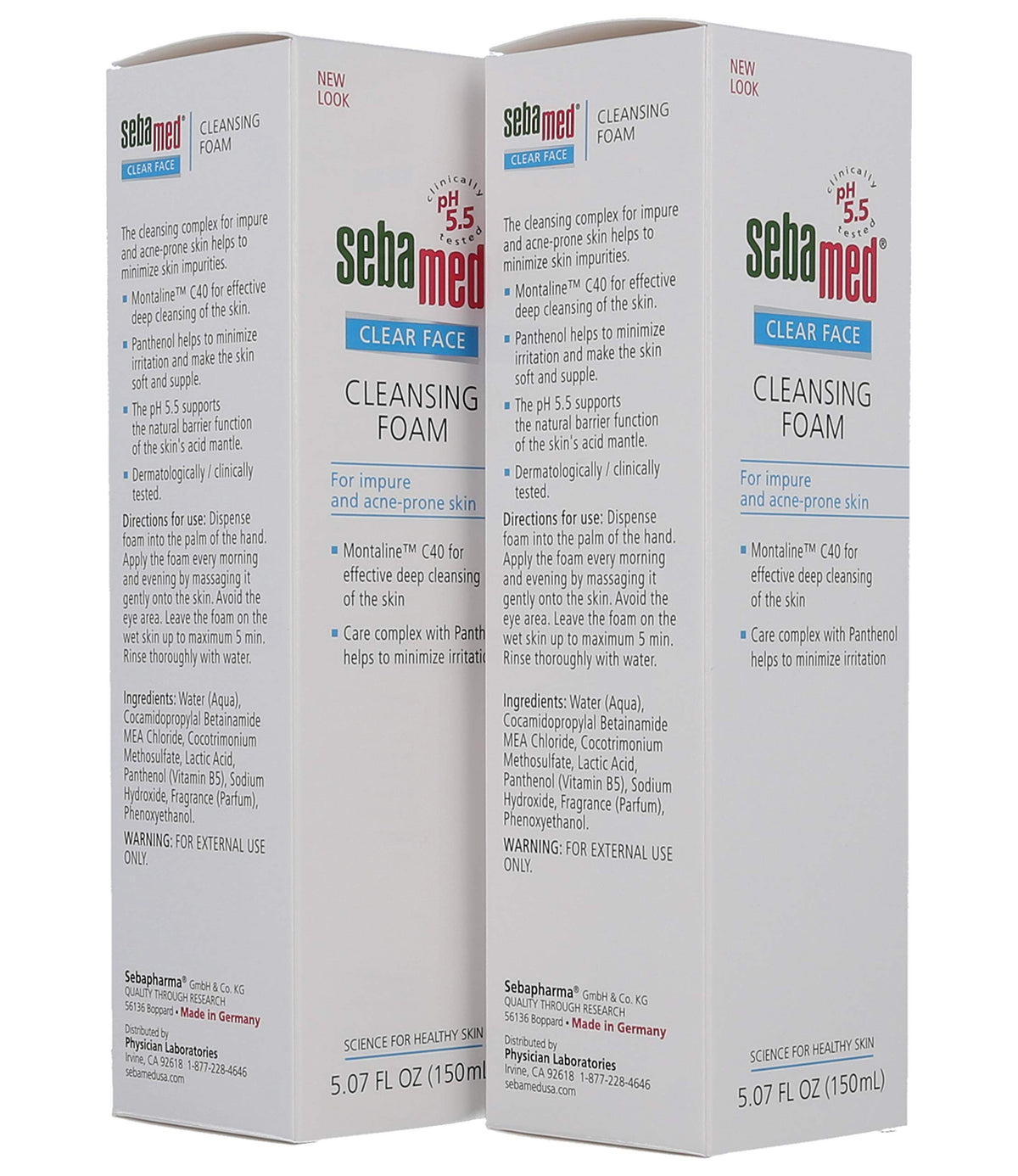 Sebamed label close-up highlighting pH 5.5 and key ingredients for informed choice