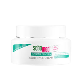 sebamed front view of 5% urea cream showing packaging and easy-to-read label benefit