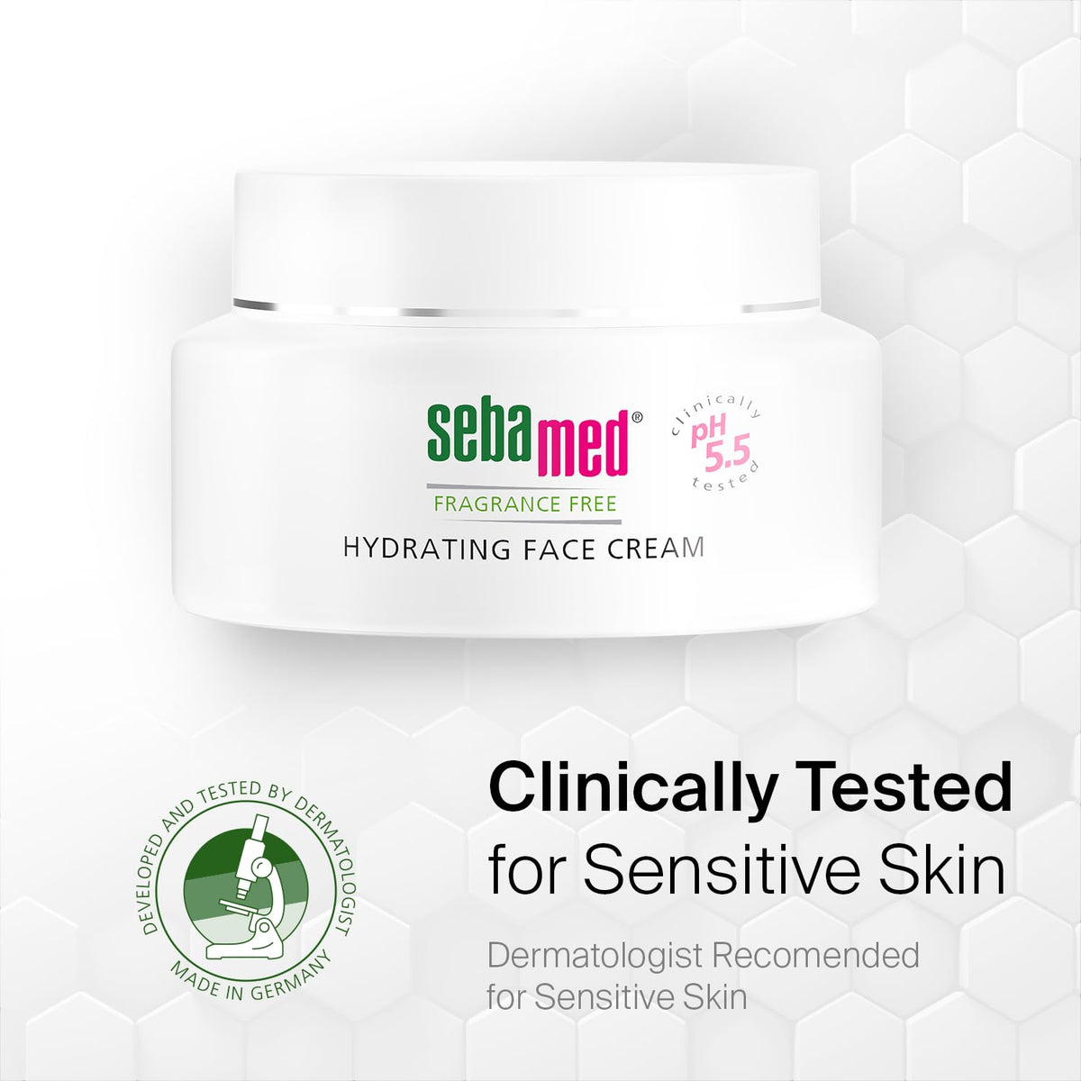SEBAMED jar on bathroom shelf lifestyle shot conveying gentle daily use