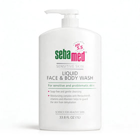 SEBAMED front pump bottle showing size and clear branding for economical use
