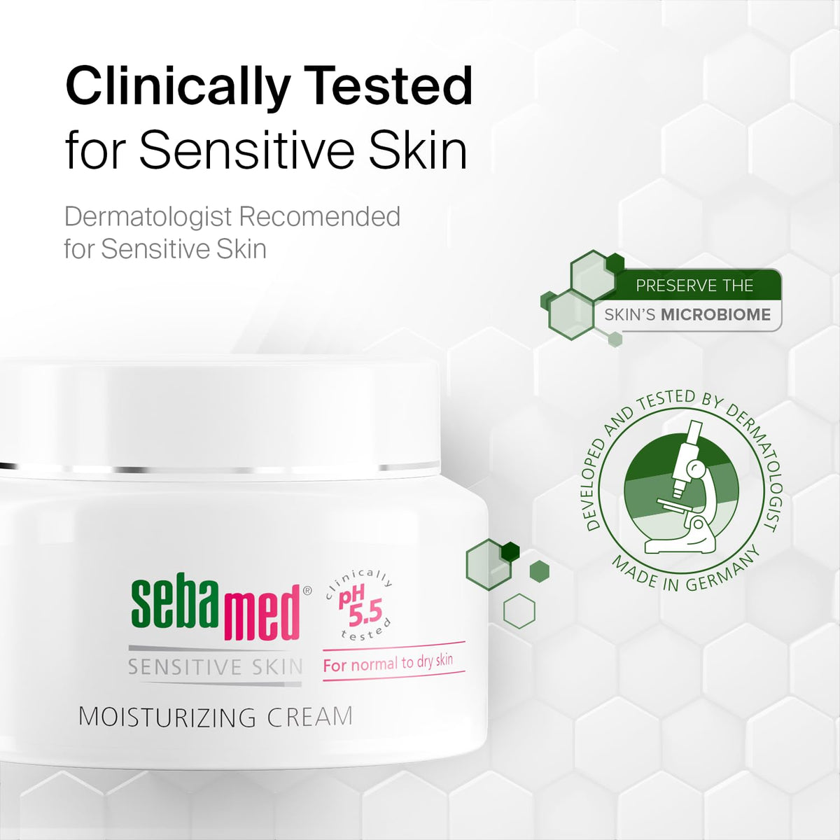 SEBAMED lifestyle bathroom shelf placement suggesting everyday skincare routine