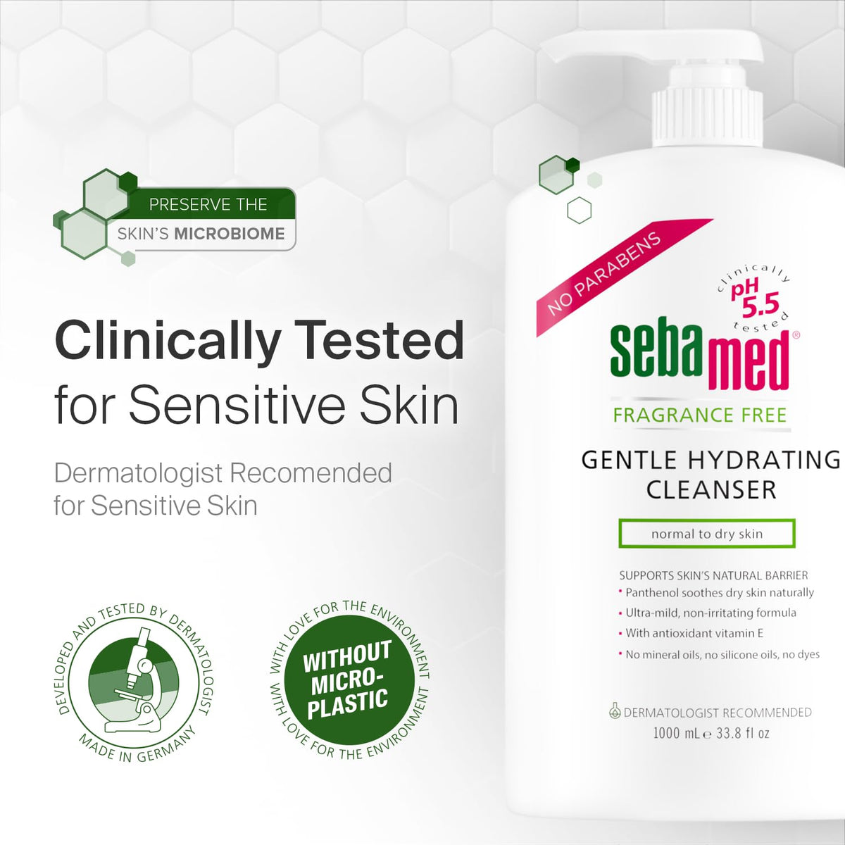 SEBAMED on bathroom shelf lifestyle scene suggesting daily gentle care benefit