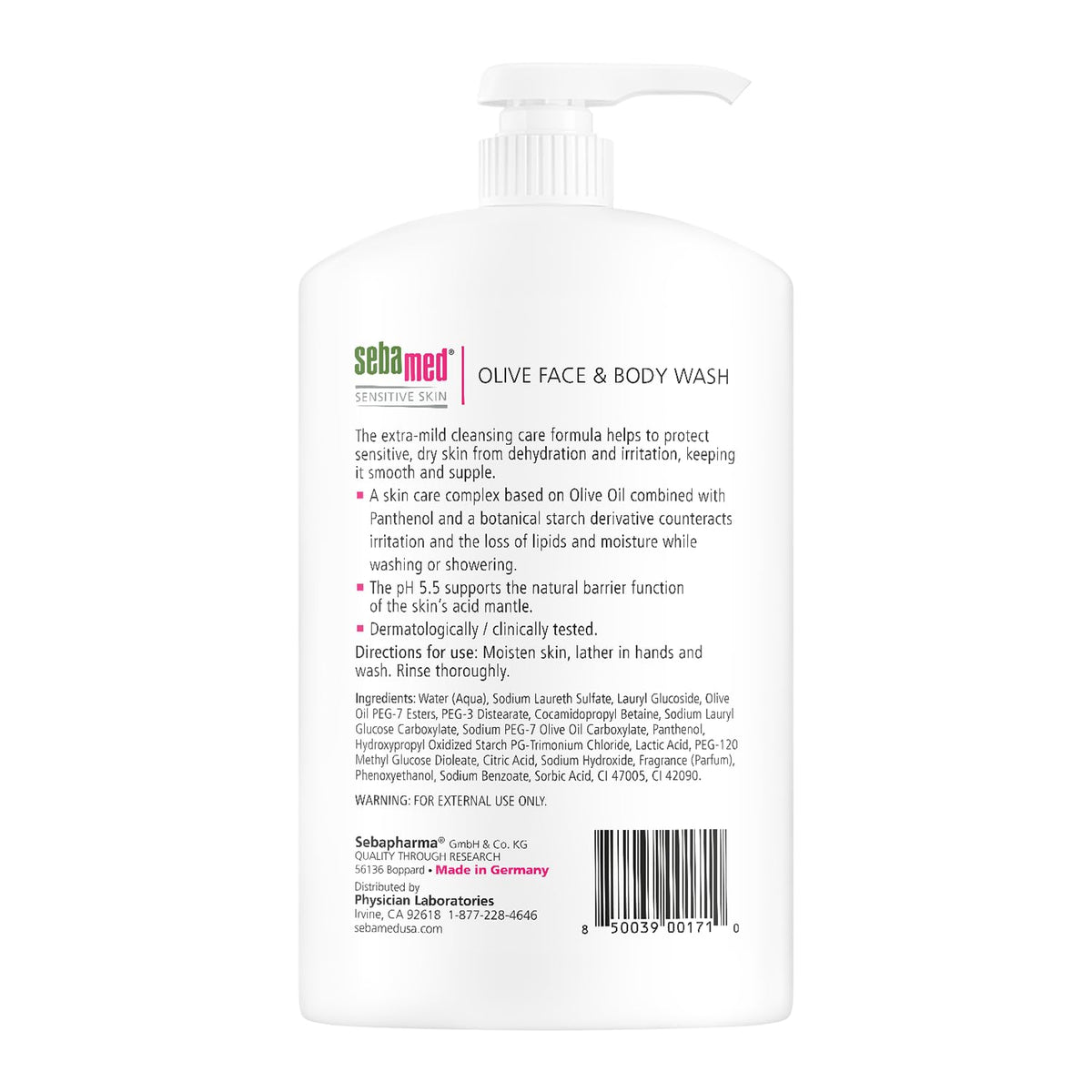 sebamed pump dispenser close-up highlighting easy dosing and mess-free use