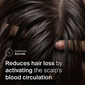 SEBAMED shampoo being applied to wet hair illustrating gentle scalp massage benefit