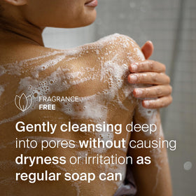 SEBAMED creamy lather texture close-up demonstrating gentle, hydrating foam benefit