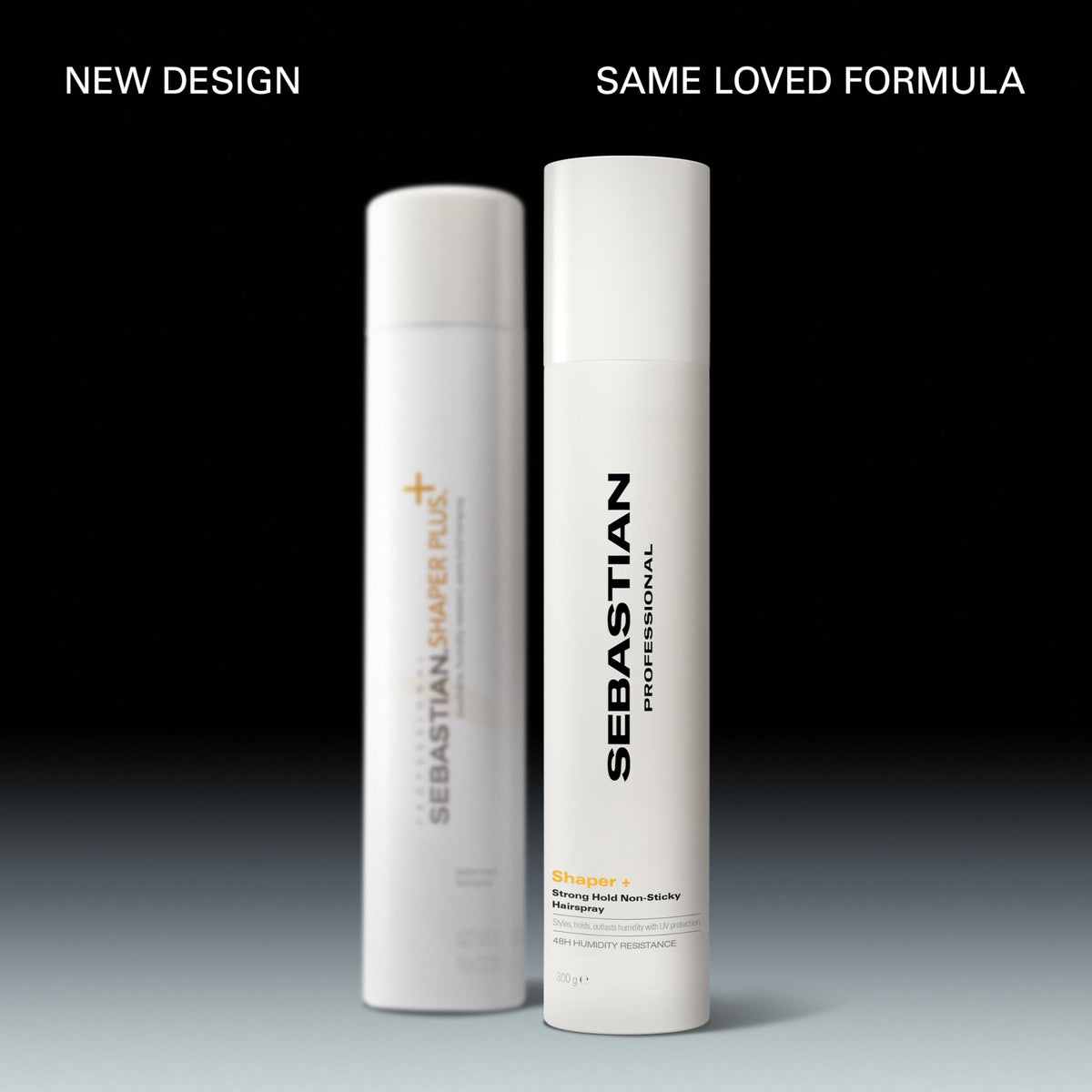 Sebastian label close-up on the Shaper Plus can highlighting product details and benefits