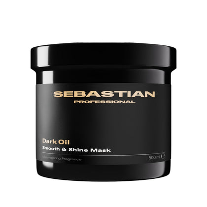 Sebastian Dark Oil mask front packaging showing product identity and salon size benefit
