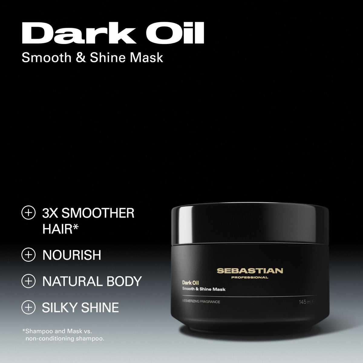 Sebastian Dark Oil mask being dispensed from pump highlighting easy application