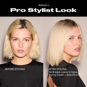 Sebastian Dark Oil applied through mid-lengths demonstrating smoother, frizz-controlled hair