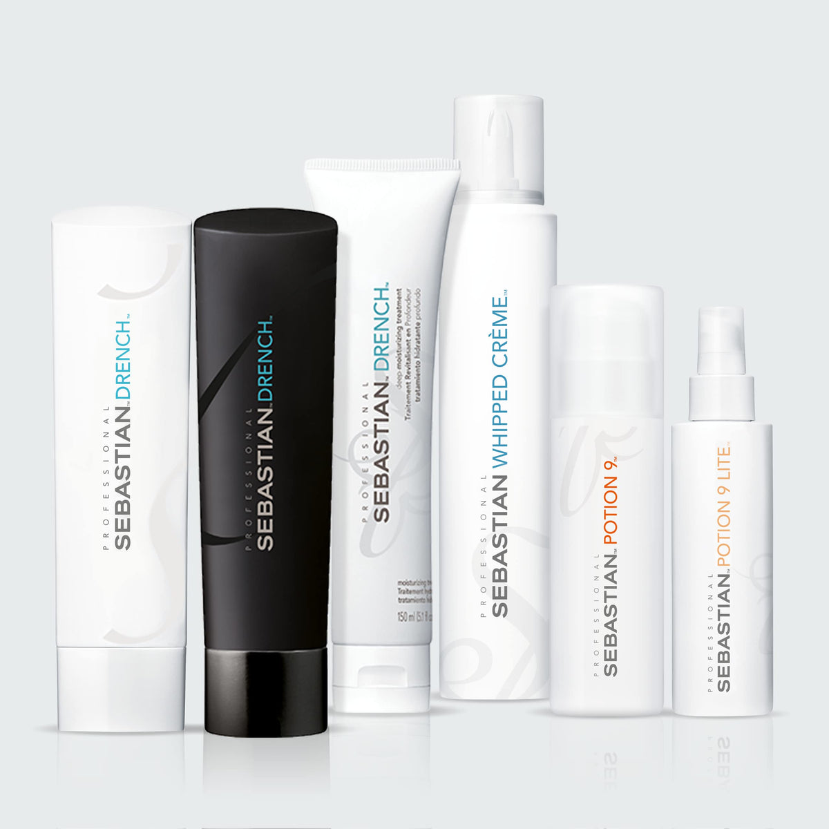 Sebastian Drench applied in shower to wet hair demonstrating easy spread and slip