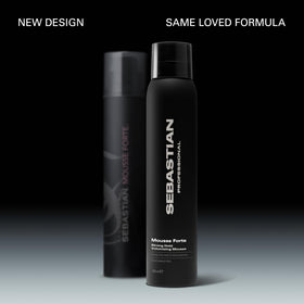 Sebastian Mousse Forte nozzle close-up demonstrating even spray for controlled application