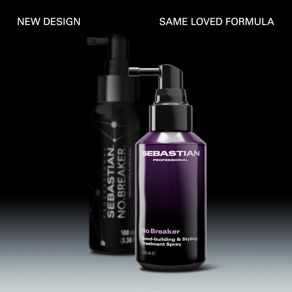 Sebastian No Breaker mist spraying onto hair to protect while styling