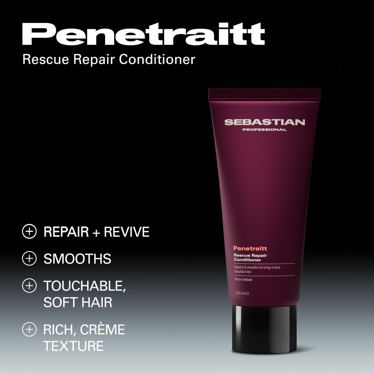 Sebastian Penetraitt back label with ingredients and usage guidance