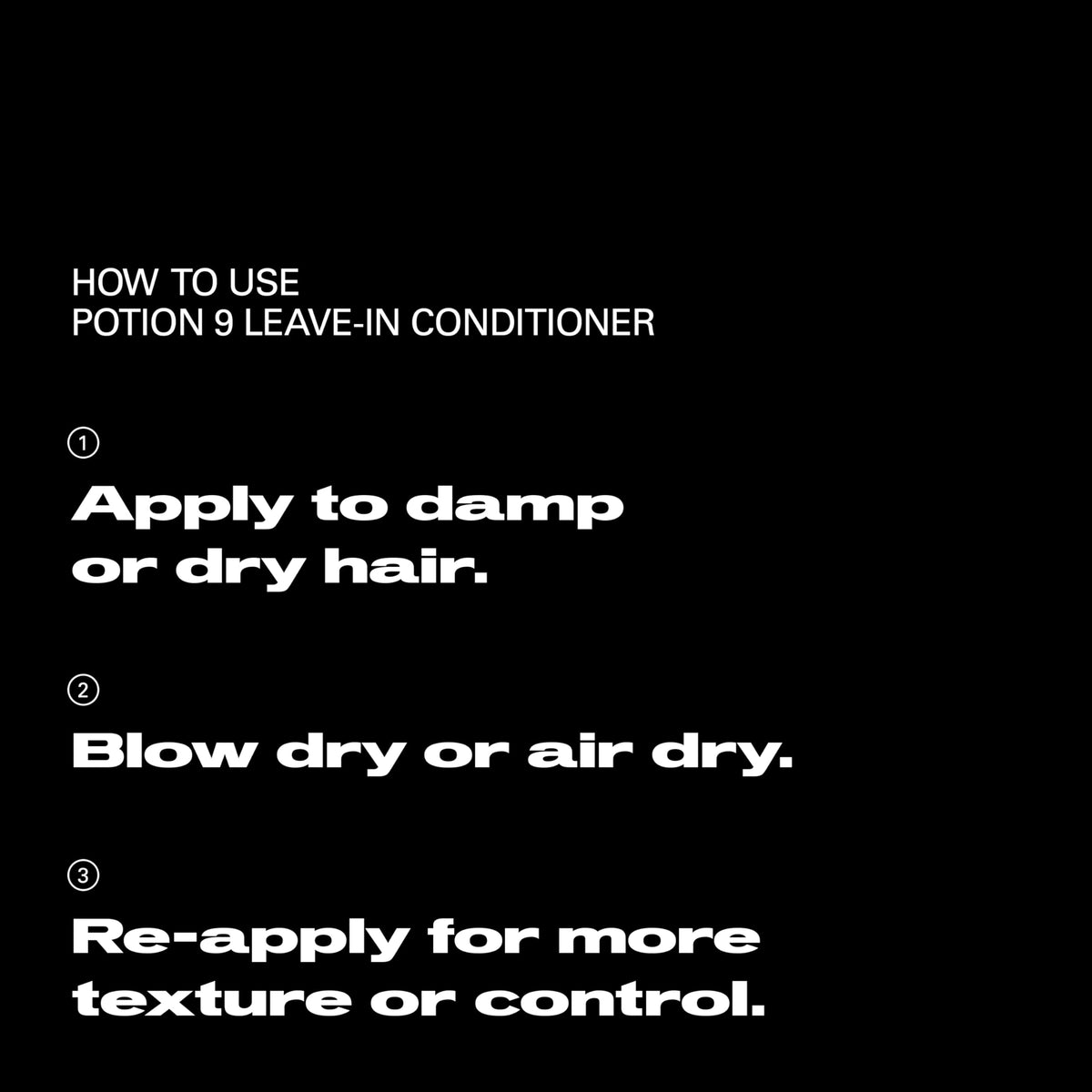 Sebastian Potion 9 being applied to damp hair for smoothing and shine