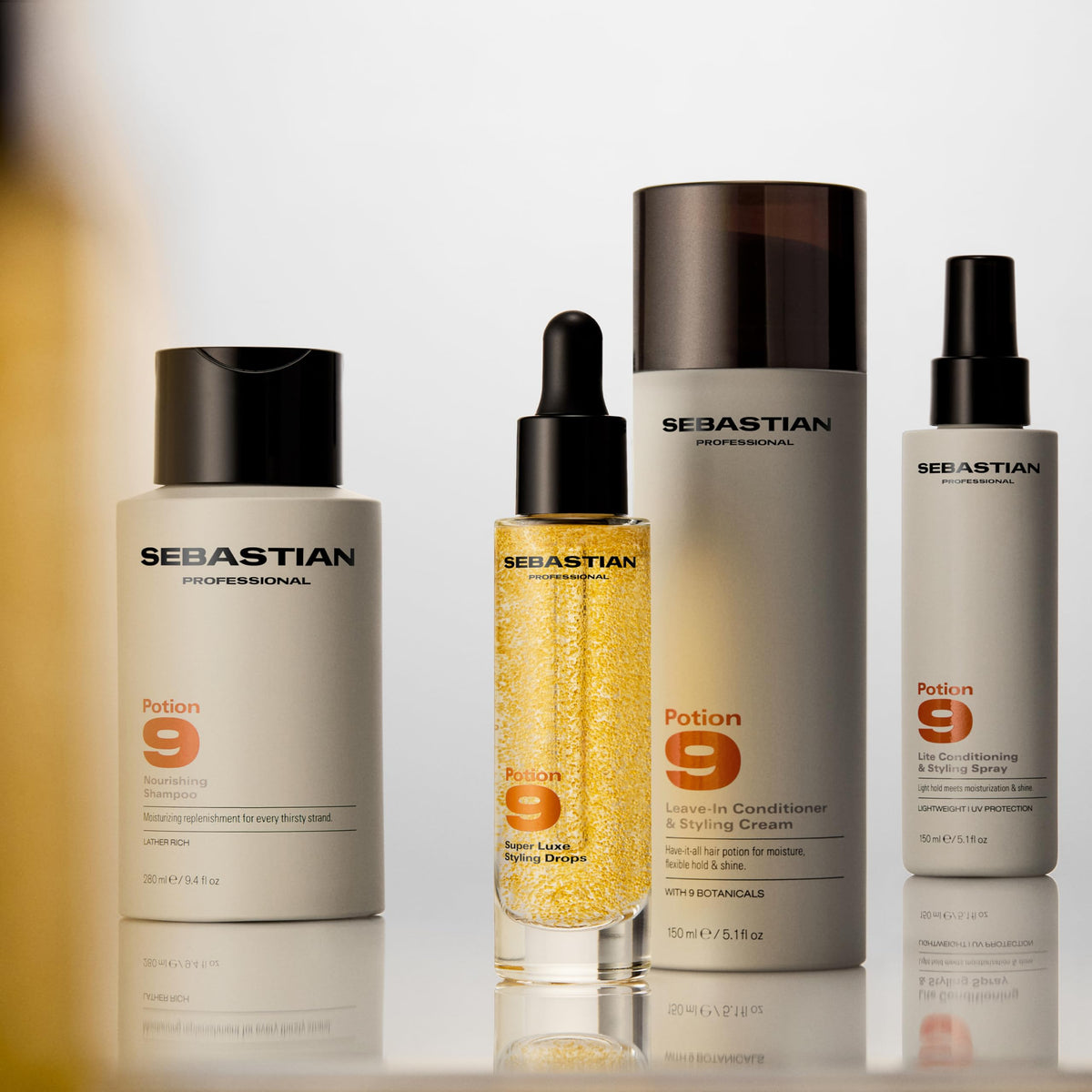Sebastian Potion 9 mixed with other styling products for cocktailing