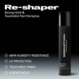 Sebastian re-shaper spray nozzle detail showing precise application benefit