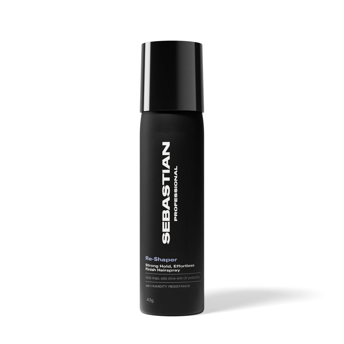 Sebastian reshaper front packaging showing compact 1.5 oz bottle and branding