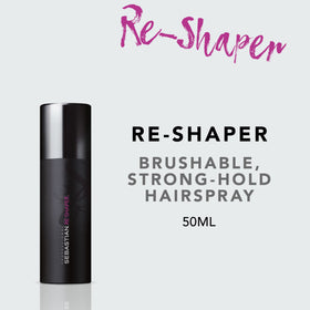 Sebastian Re-Shaper held in hand to show travel-friendly 1.5oz size and portability