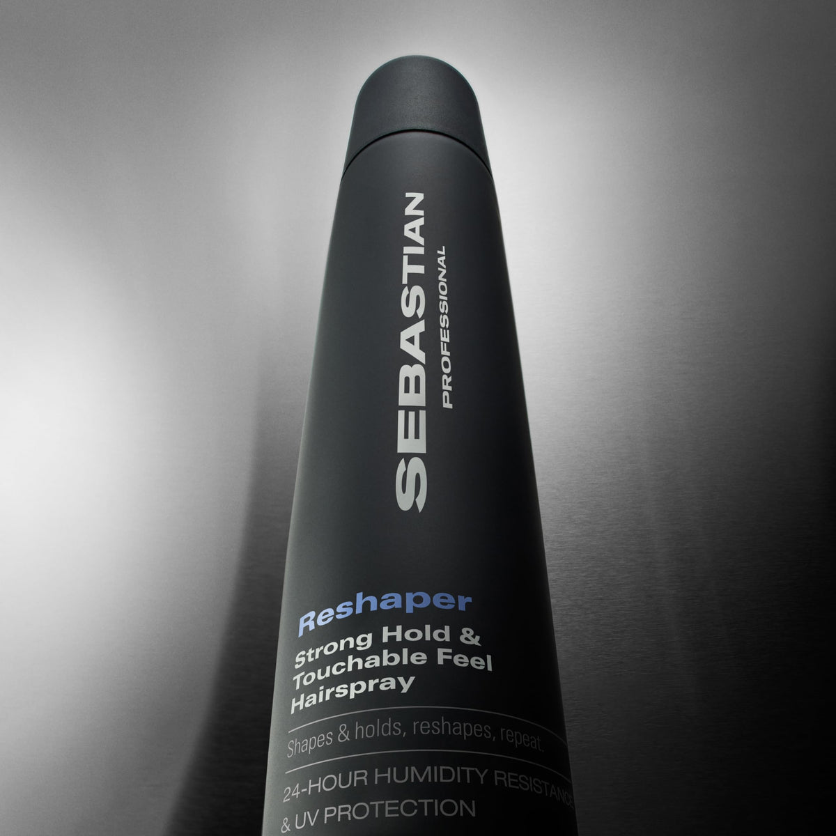 Sebastian reshaper label close-up showing humidity resistance and UV protection