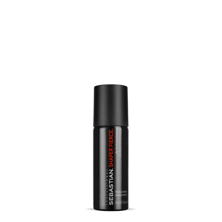 Sebastian mini hairspray front packaging showing brand and compact benefit