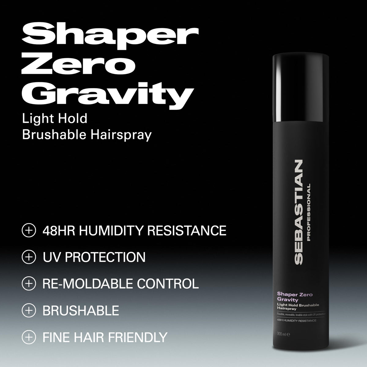 Sebastian Shaper spray mist in action demonstrating light, even distribution