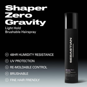 Sebastian Shaper spray mist in action demonstrating light, even distribution