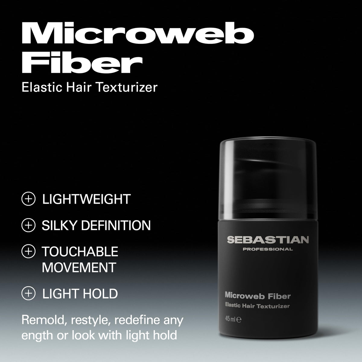 Sebastian texture swatch displaying lightweight fibrous gel and silky finish benefit
