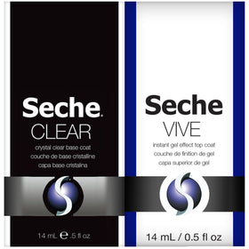 Seche front packaging showing both bottles and product benefit of protection