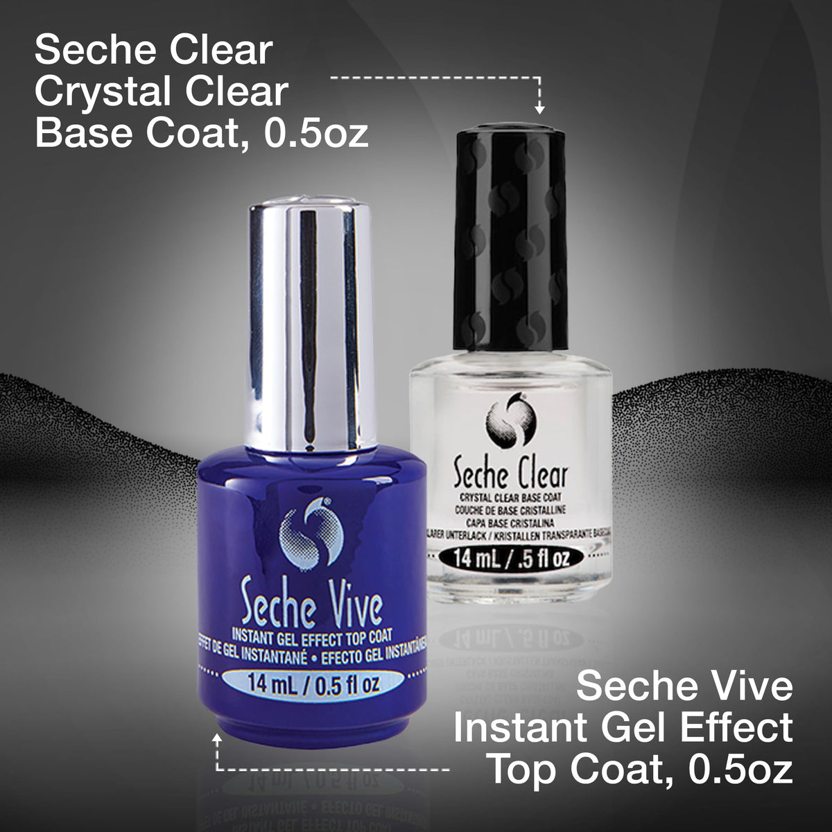 Seche duo being applied during a home manicure demonstrating fast-dry finish