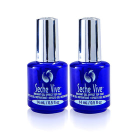 Seche front packaging showing two 0.5 oz bottles and glossy finish benefit