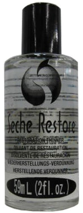 Seche Restore front bottle showing label and 2 fl oz size, brand rescues thick polish
