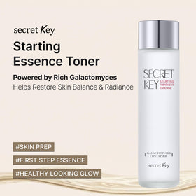 Secret Key label close-up highlighting galactomyces and adenosine benefits