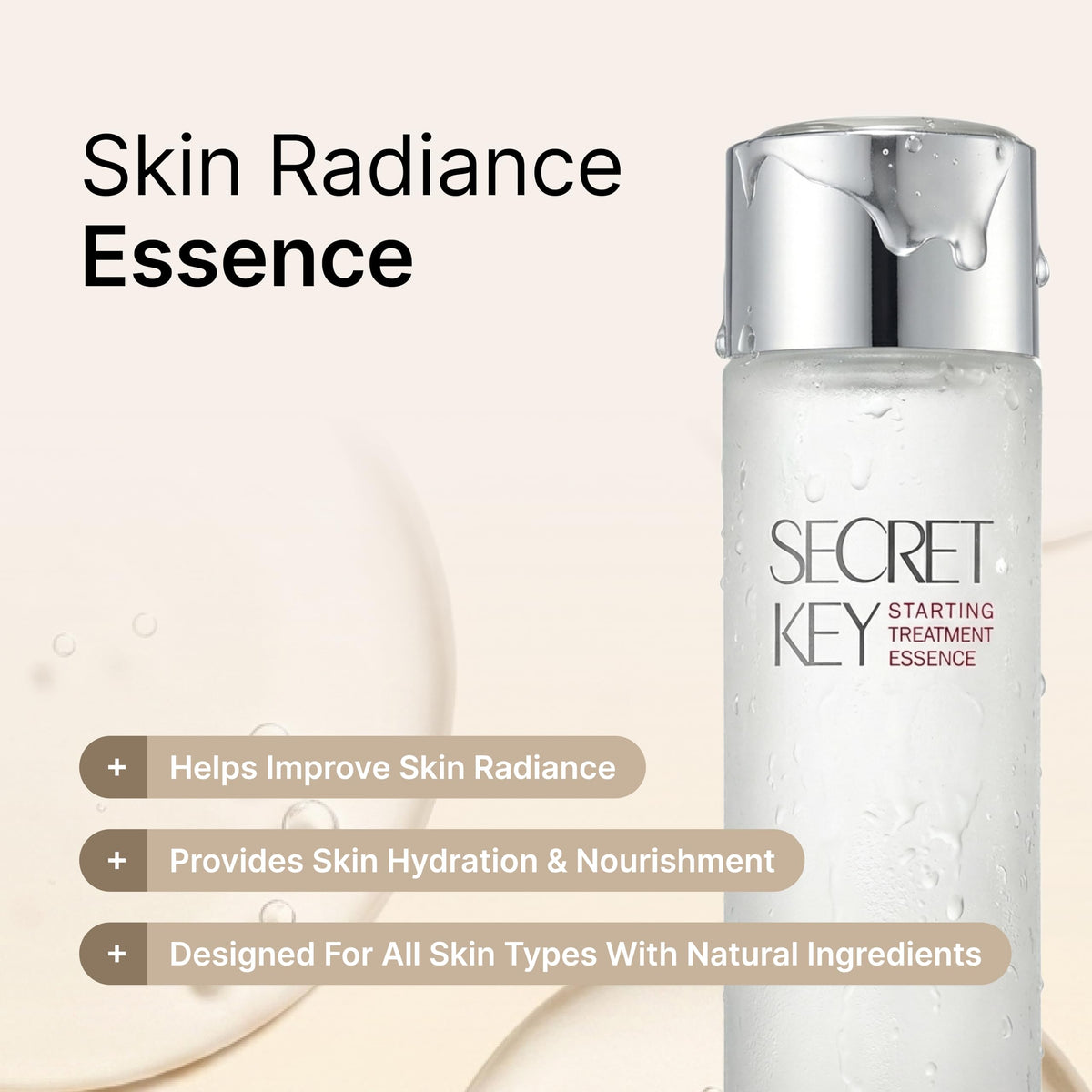 Secret Key product in palm demonstrating lightweight hydration benefit