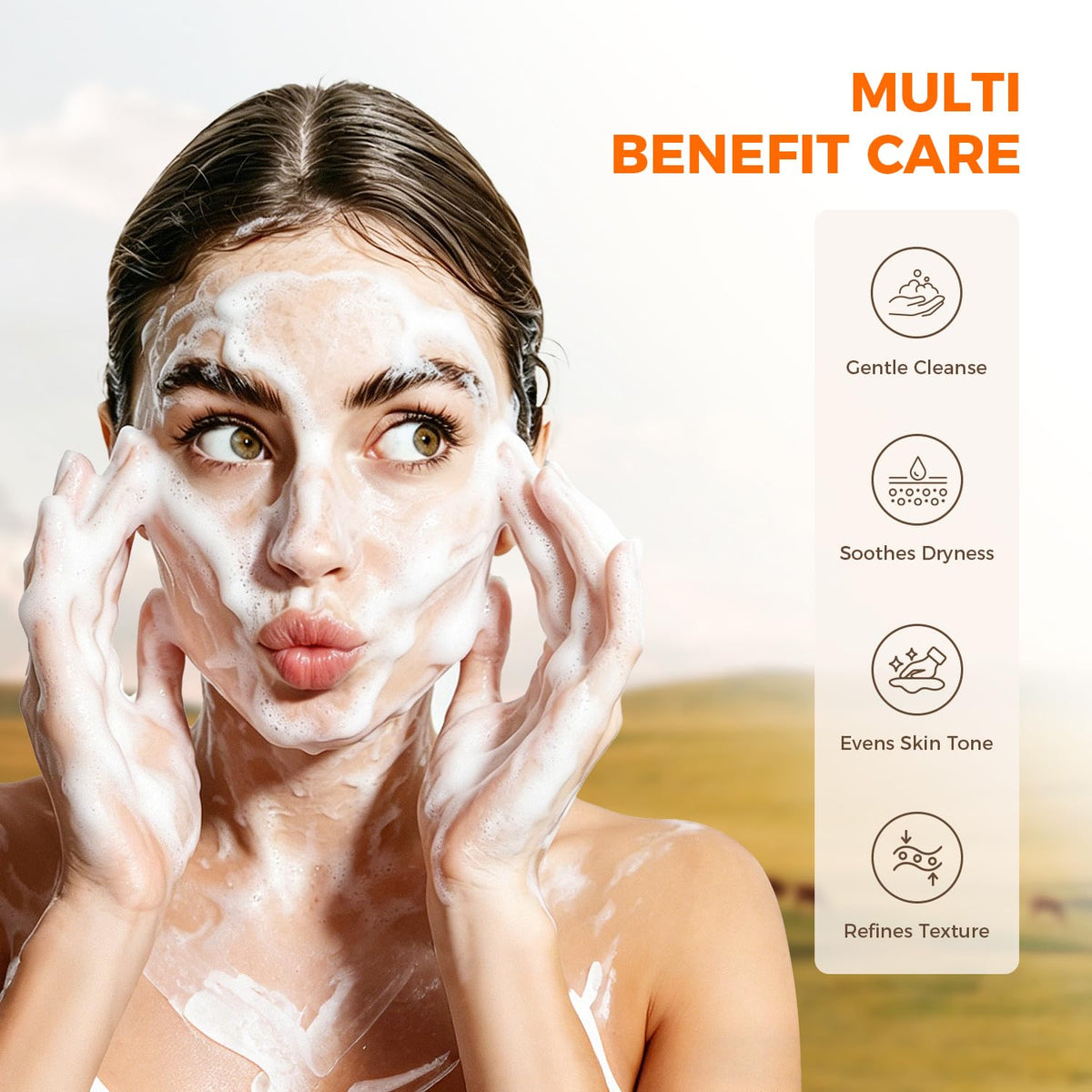SecuMake lather in hand demonstrating gentle foaming and hydration