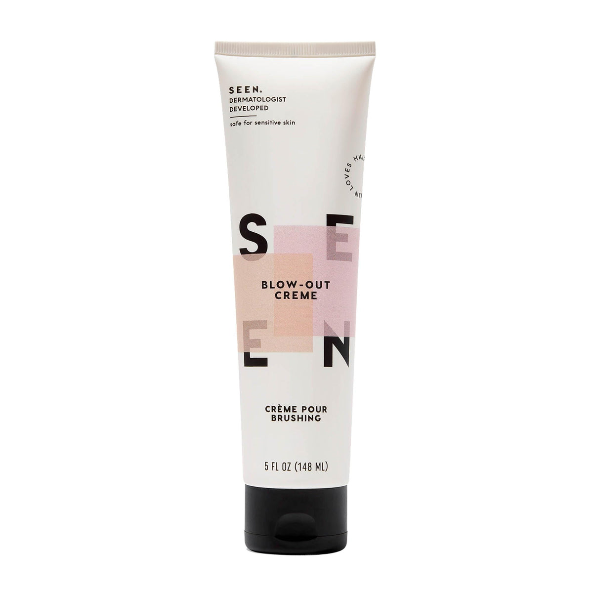 SEEN front packaging showing product and brand, conveys gentle styling benefits