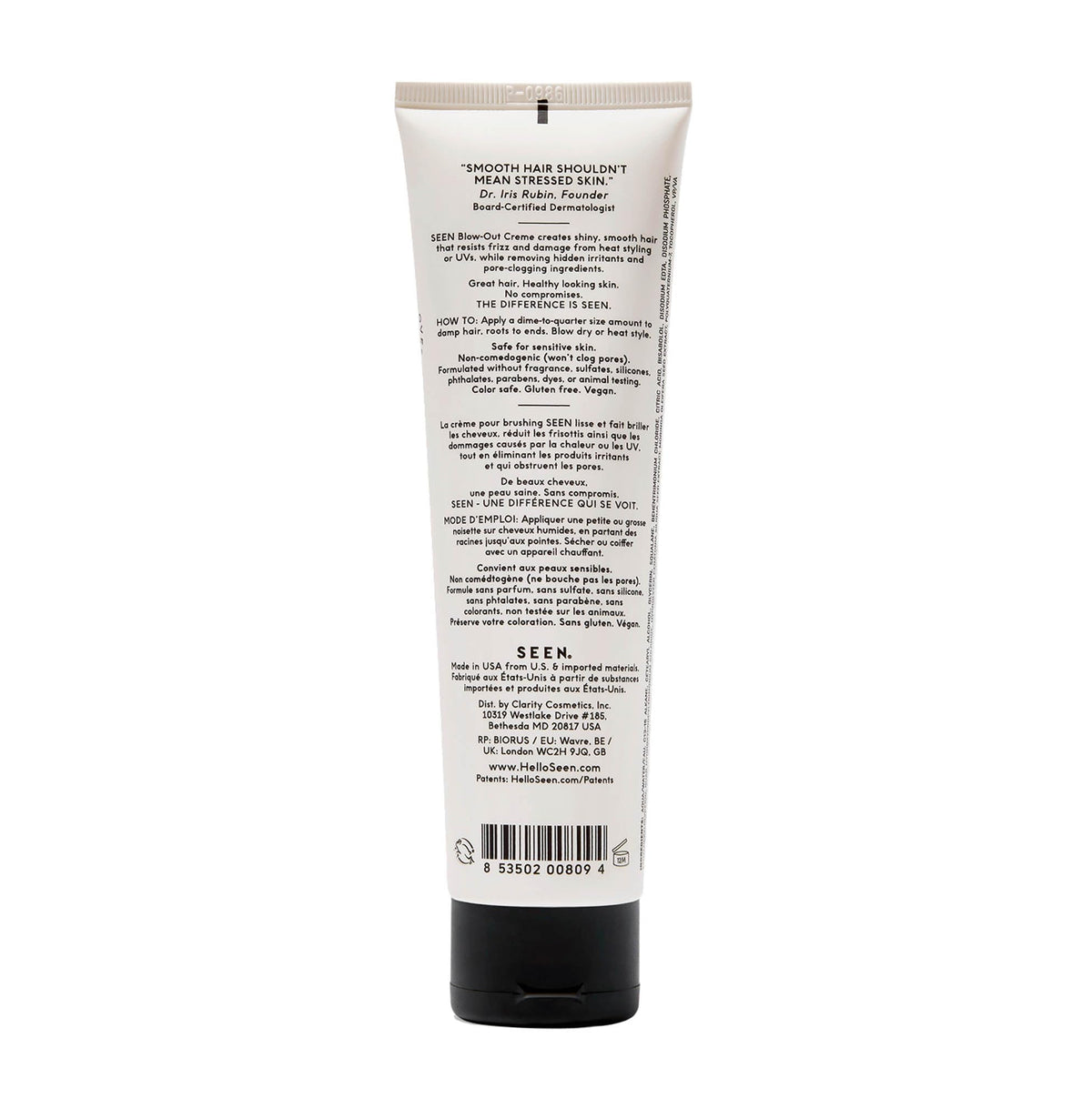 SEEN Blow-Out Creme texture close-up demonstrating lightweight creamy consistency and easy spread