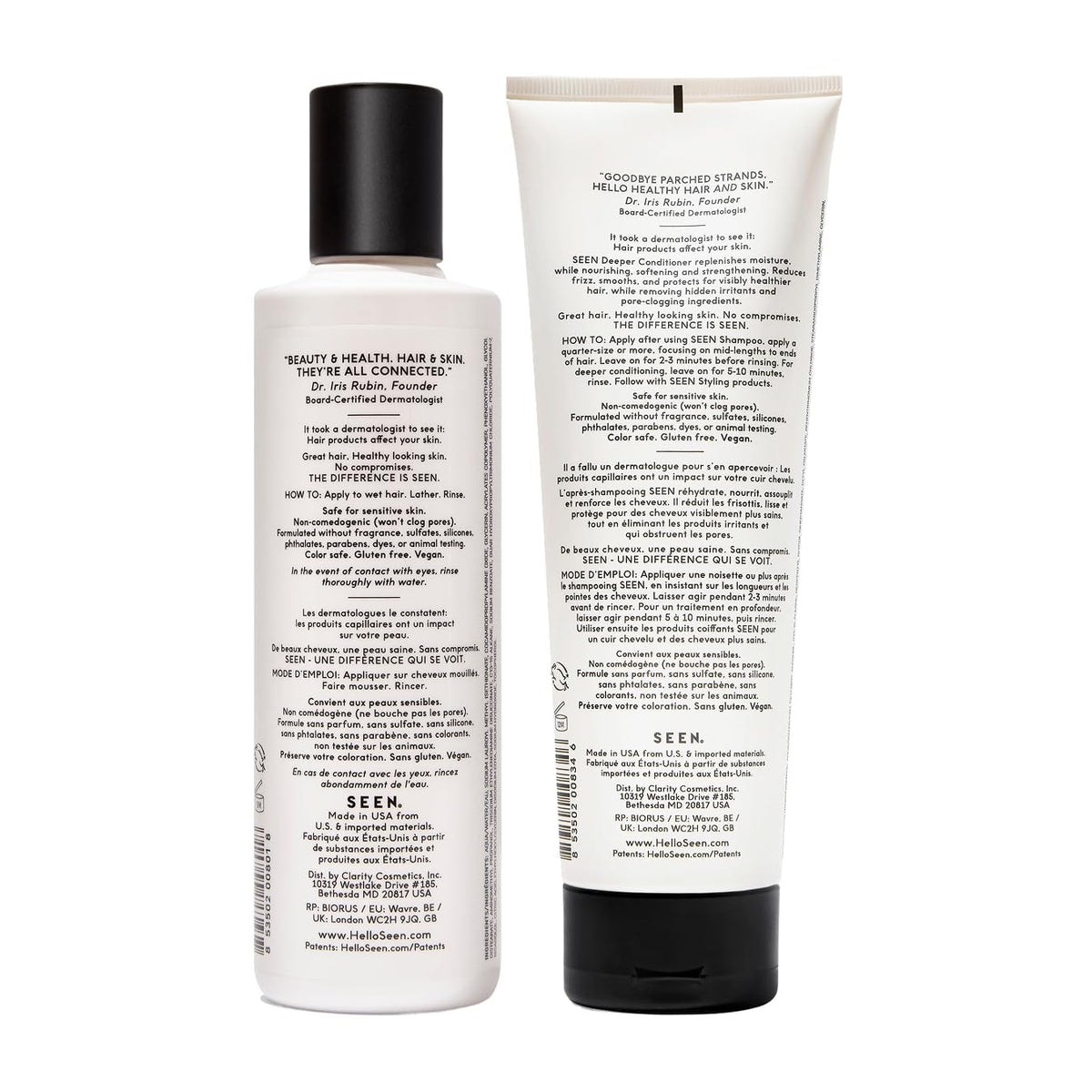 SEEN close-up of conditioner texture demonstrating smooth, hydrating formula for dry hair
