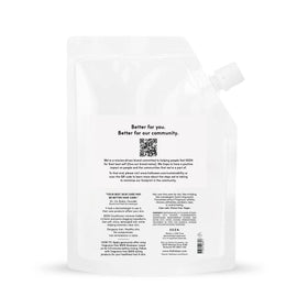 SEEN refill pouch spout close-up highlighting easy-pour design