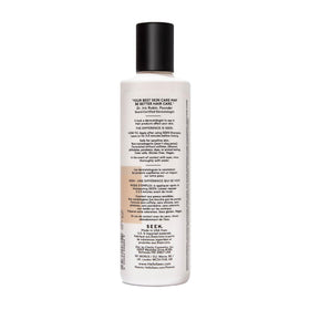 SEEN conditioner pump and label close-up highlighting dermatologist-developed formula benefits