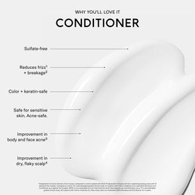 SEEN conditioner being poured into bottle demonstrating refill use