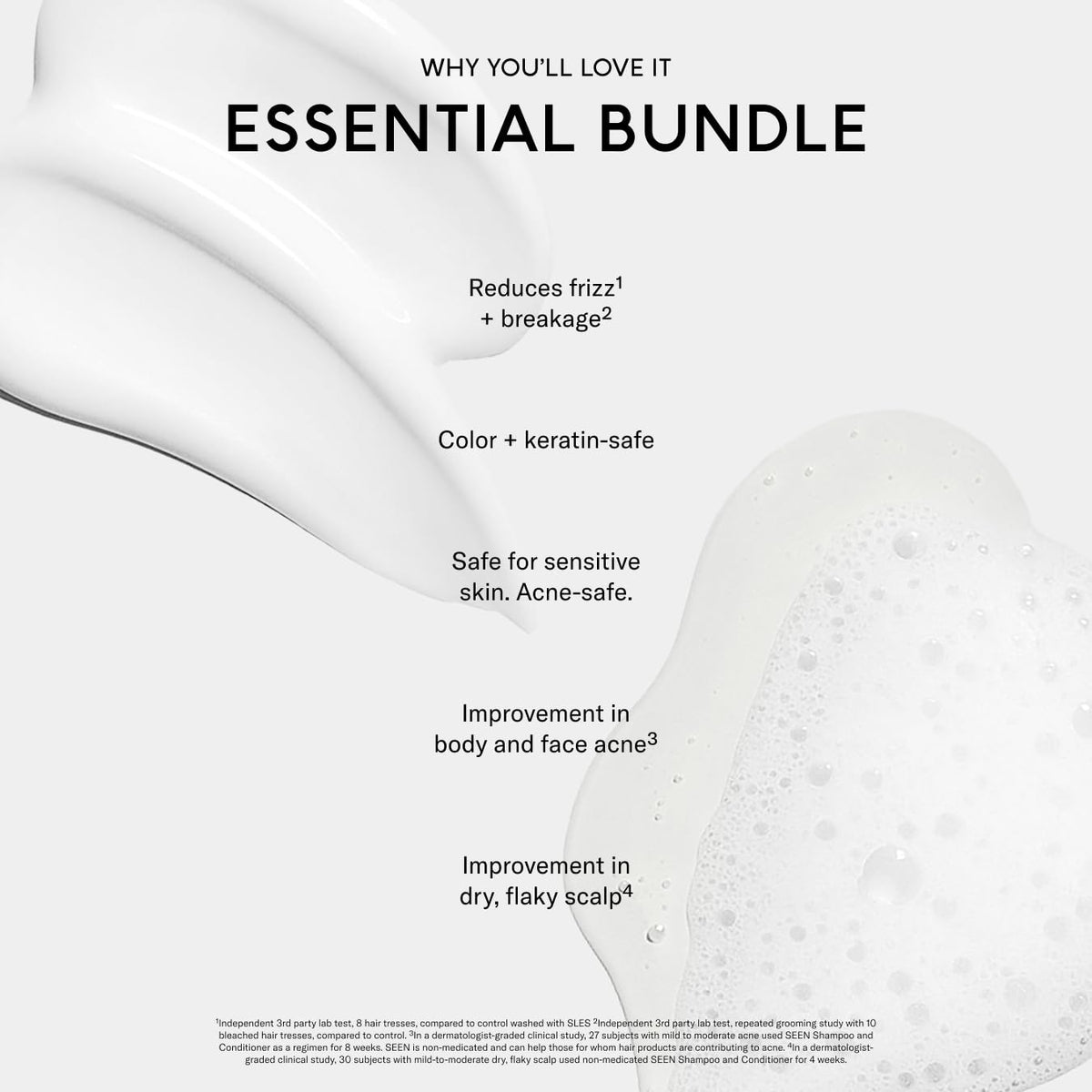 SEEN conditioner texture swipe showing lightweight smoothing and detangling
