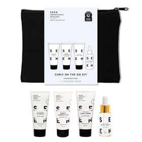 SEEN front packaging showing travel curl kit and convenient sizes for travel