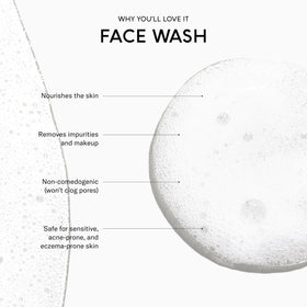SEEN face wash in hand scale to show bottle size and easy everyday use
