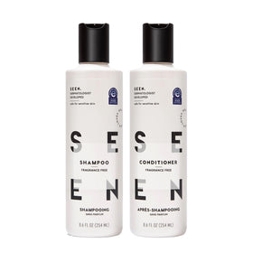 SEEN front bottles of fragrance-free bundle showing clean design and gentle care