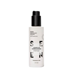 SEEN leave-in conditioner front bottle showing clean design and gentle formula benefits